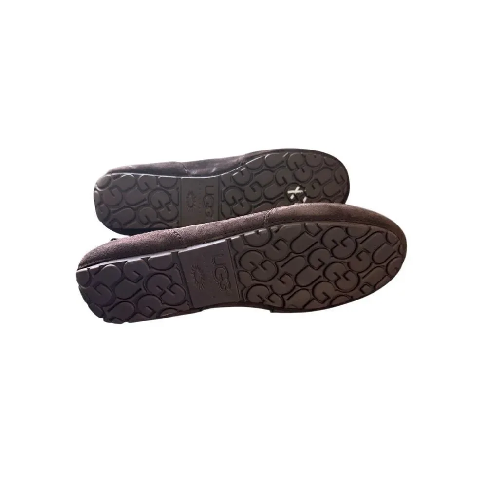 UGG men’s Chocolate Brown Leather Suede Slip-On Tassel Loafers Shoes Size 11